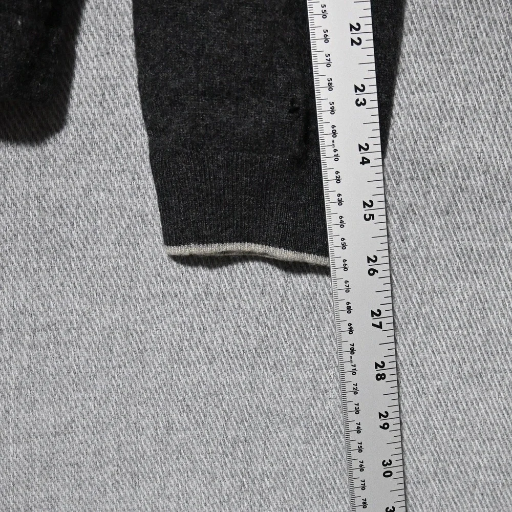 Banana Republic Quarter Zip Sweater Mens Cashmere M Charcoal Gray